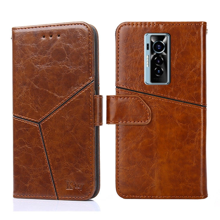 For Tecno Phantom X Geometric Stitching Horizontal Flip Leather Phone Case