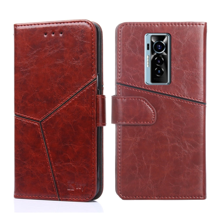 For Tecno Phantom X Geometric Stitching Horizontal Flip Leather Phone Case