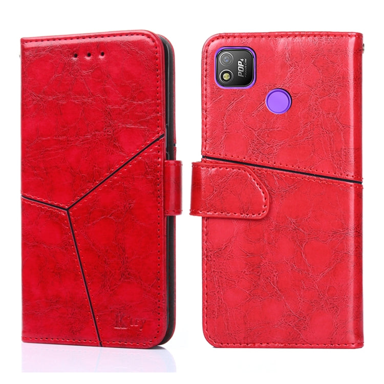 For Tecno Pop 4 Geometric Stitching Horizontal Flip Leather Phone Case