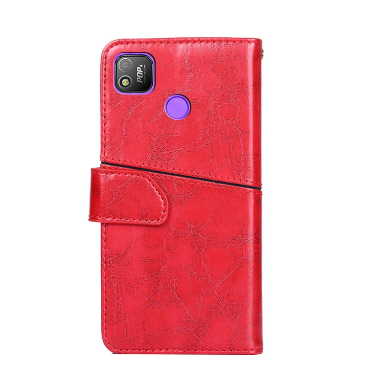 For Tecno Pop 4 Geometric Stitching Horizontal Flip Leather Phone Case