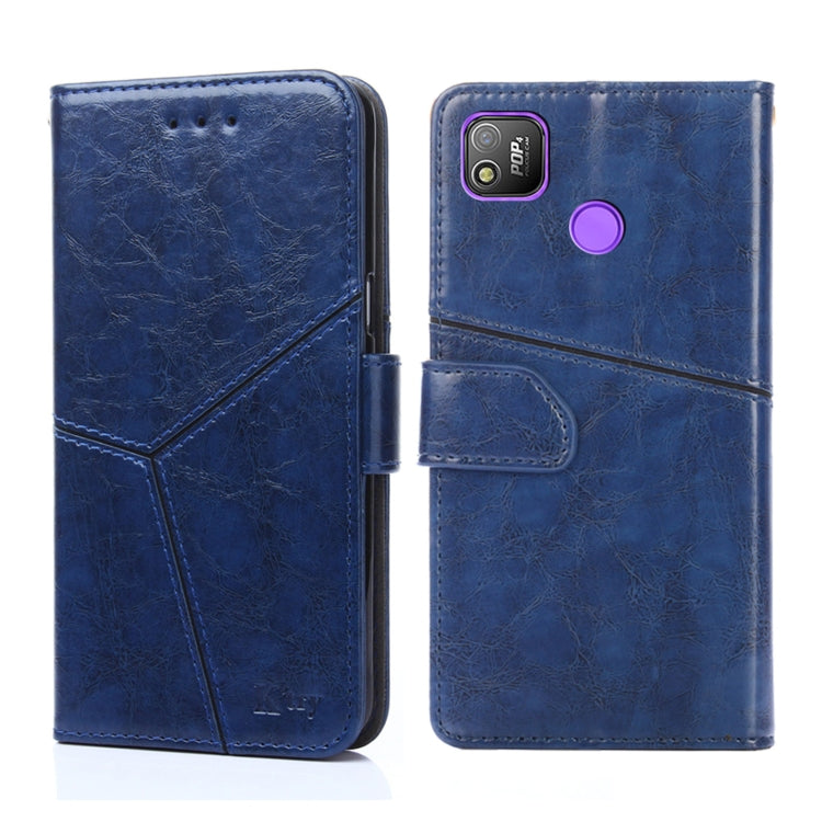 For Tecno Pop 4 Geometric Stitching Horizontal Flip Leather Phone Case
