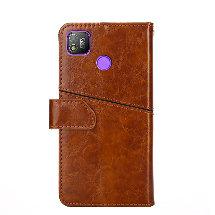 For Tecno Pop 4 Geometric Stitching Horizontal Flip Leather Phone Case
