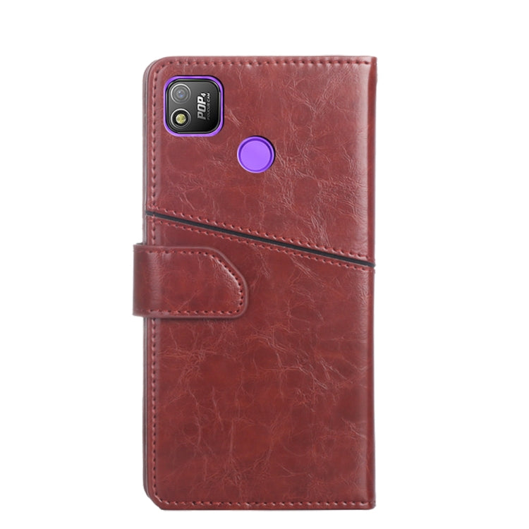 For Tecno Pop 4 Geometric Stitching Horizontal Flip Leather Phone Case