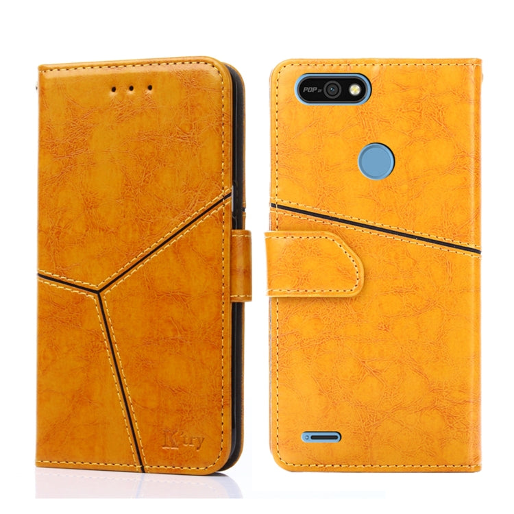 For Tecno POP 2 / POP 2F / POP 2 Pro Geometric Stitching Horizontal Flip Leather Phone Case