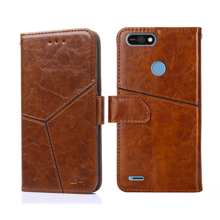 For Tecno POP 2 / POP 2F / POP 2 Pro Geometric Stitching Horizontal Flip Leather Phone Case