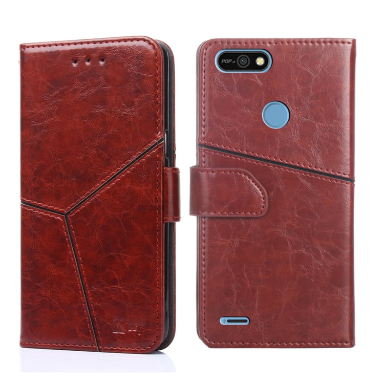 For Tecno POP 2 / POP 2F / POP 2 Pro Geometric Stitching Horizontal Flip Leather Phone Case