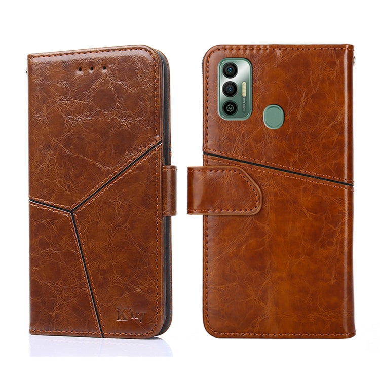For Tecno Spark 7 Geometric Stitching Horizontal Flip Leather Phone Case