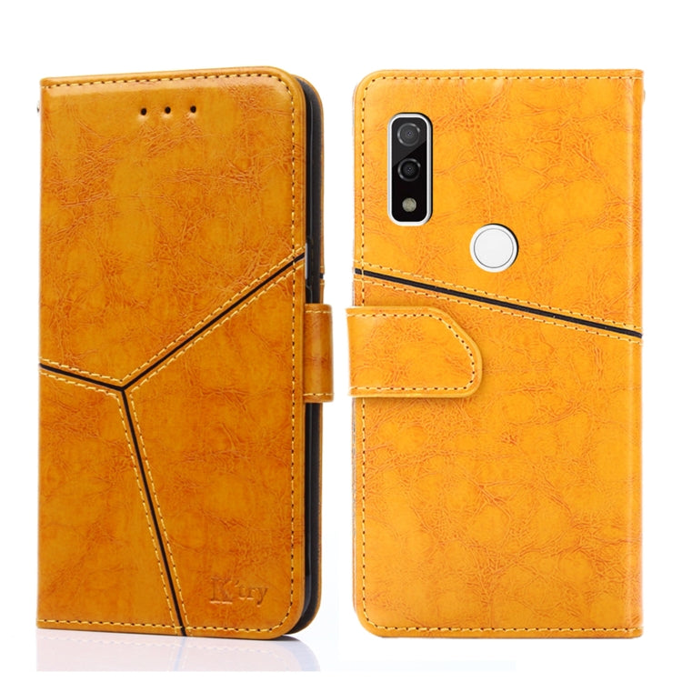 For Fujitsu Arrows WE F-51B Geometric Stitching Horizontal Flip Leather Phone Case