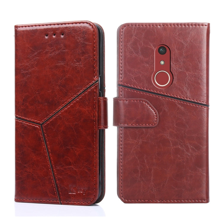 For Fujitsu Arrows Be4 Plus F-41B Geometric Stitching Horizontal Flip Leather Phone Case