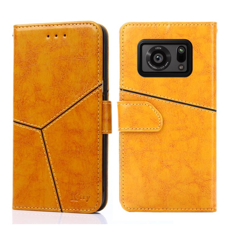 For Sharp Aquos R6 Geometric Stitching Horizontal Flip Leather Phone Case
