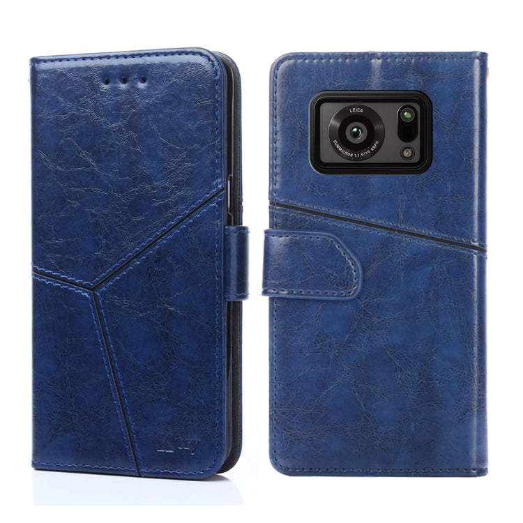 For Sharp Aquos R6 Geometric Stitching Horizontal Flip Leather Phone Case