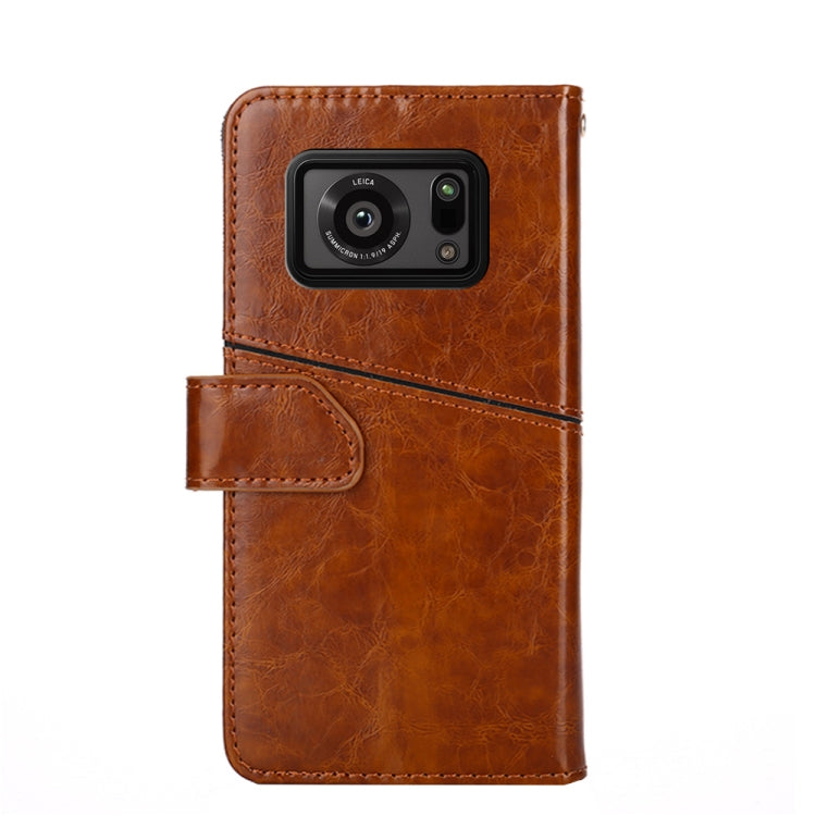 For Sharp Aquos R6 Geometric Stitching Horizontal Flip Leather Phone Case
