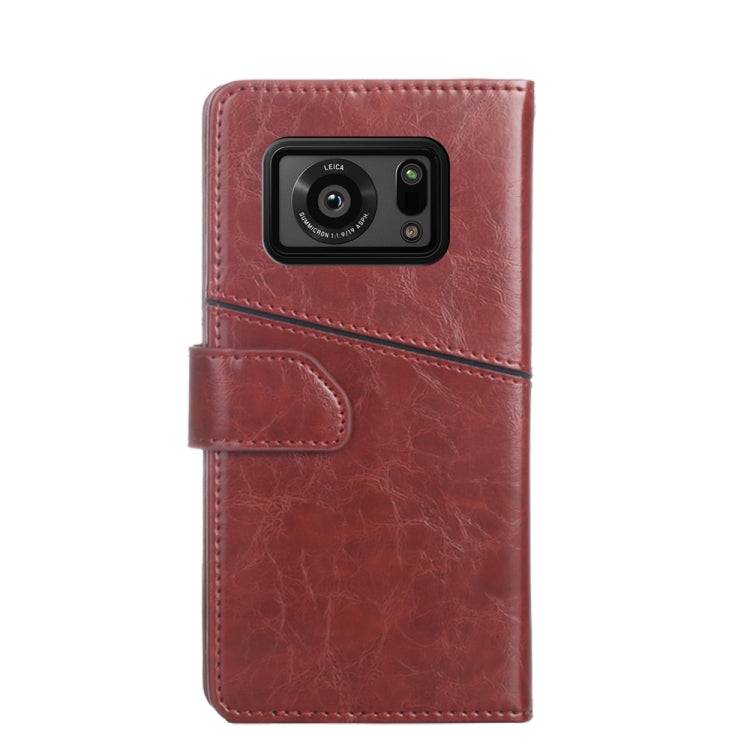 For Sharp Aquos R6 Geometric Stitching Horizontal Flip Leather Phone Case