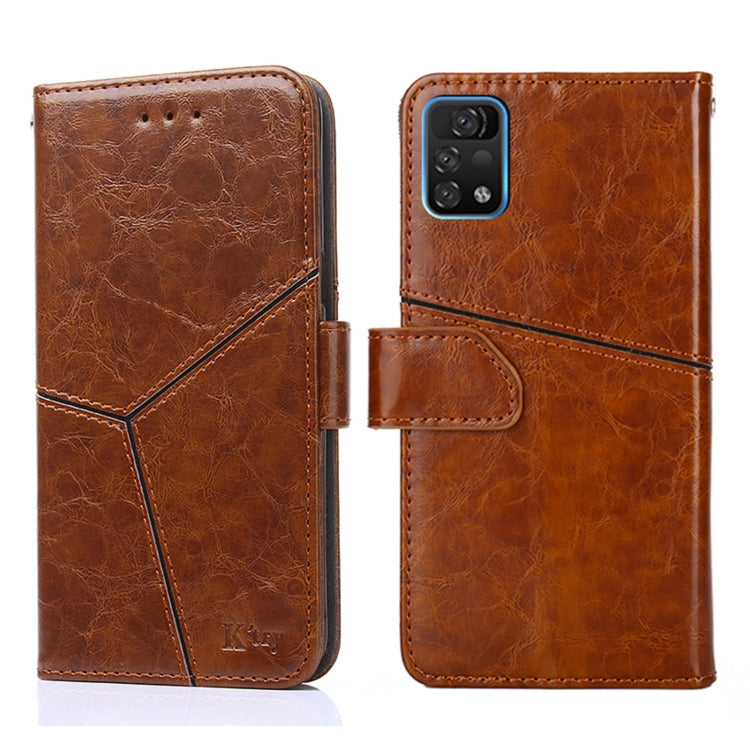 For UMIDIGI A11 Pro Max Geometric Stitching Horizontal Flip Leather Phone Case