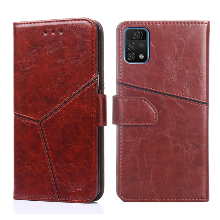 For UMIDIGI A11 Pro Max Geometric Stitching Horizontal Flip Leather Phone Case