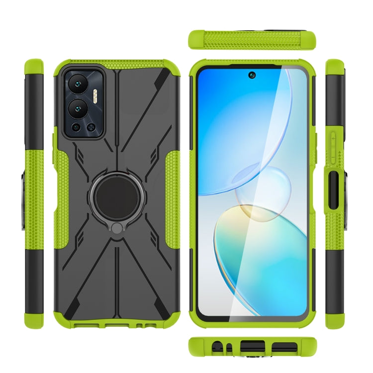 For Infinix Hot 12 Armor Bear Shockproof PC + TPU Phone Case