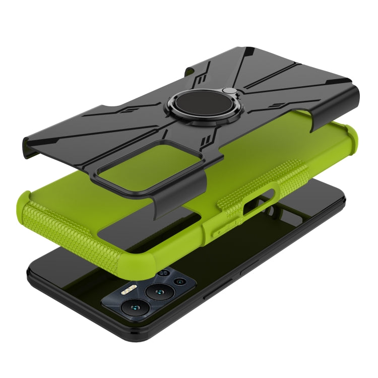 For Infinix Hot 12 Armor Bear Shockproof PC + TPU Phone Case