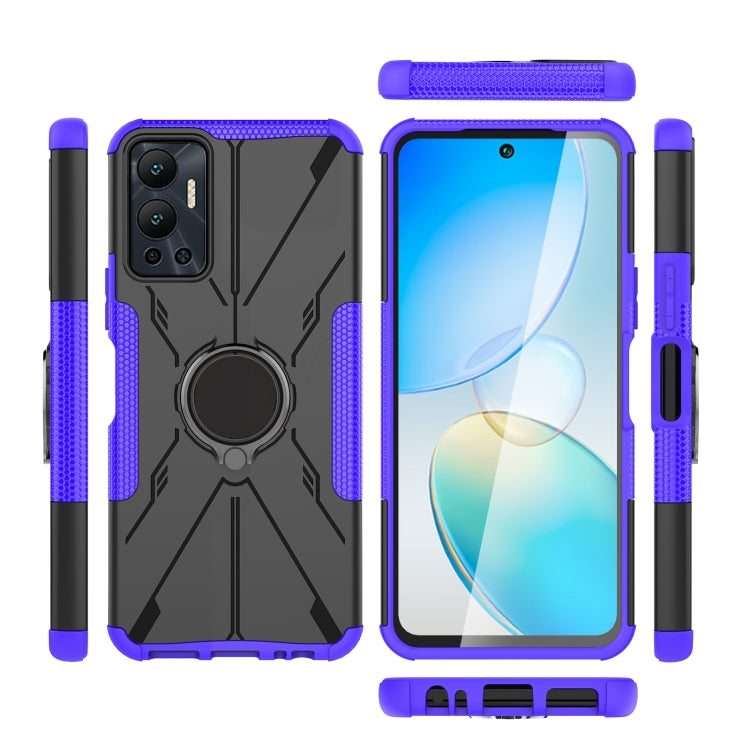 For Infinix Hot 12 Armor Bear Shockproof PC + TPU Phone Case