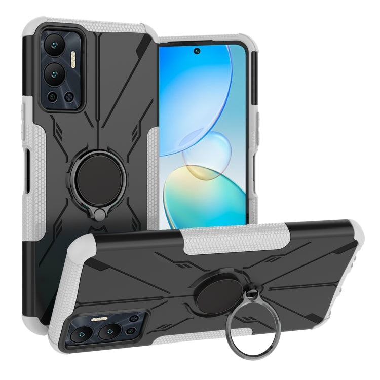 For Infinix Hot 12 Armor Bear Shockproof PC + TPU Phone Case