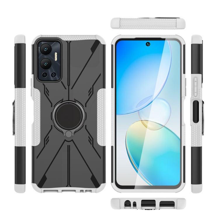 For Infinix Hot 12 Armor Bear Shockproof PC + TPU Phone Case