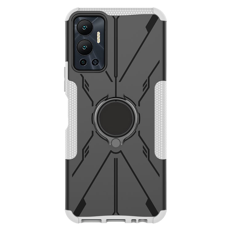 For Infinix Hot 12 Armor Bear Shockproof PC + TPU Phone Case