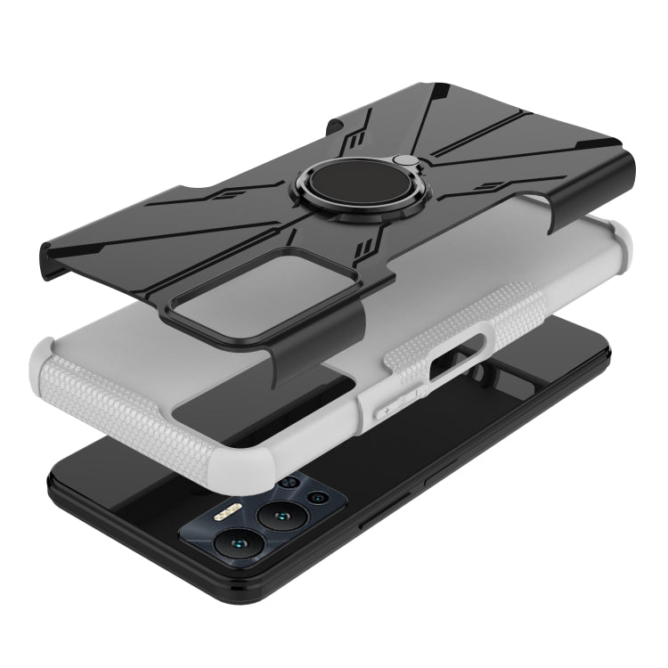 For Infinix Hot 12 Armor Bear Shockproof PC + TPU Phone Case