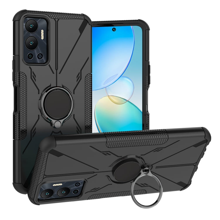 For Infinix Hot 12 Armor Bear Shockproof PC + TPU Phone Case