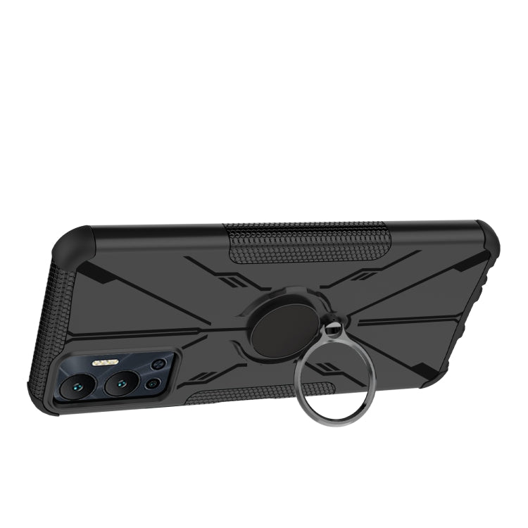 For Infinix Hot 12 Armor Bear Shockproof PC + TPU Phone Case