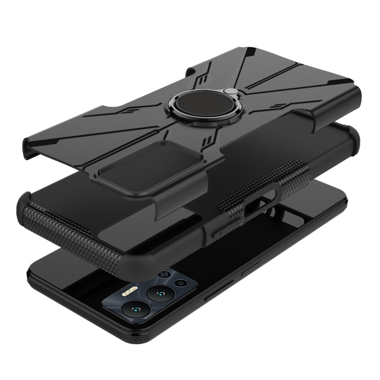 For Infinix Hot 12 Armor Bear Shockproof PC + TPU Phone Case