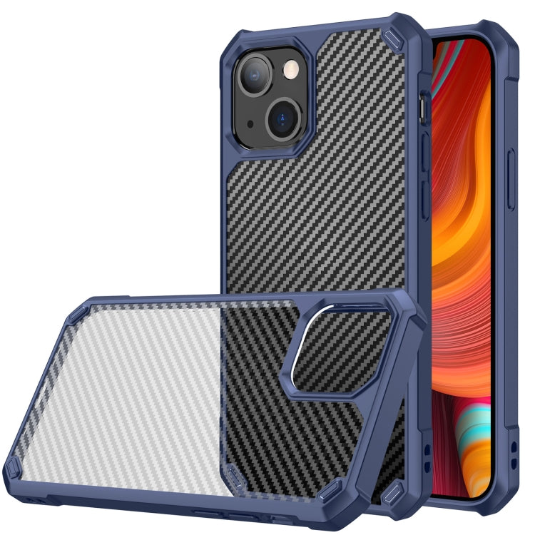 For iPhone 14 Carbon Fiber Acrylic Shockproof Phone Case