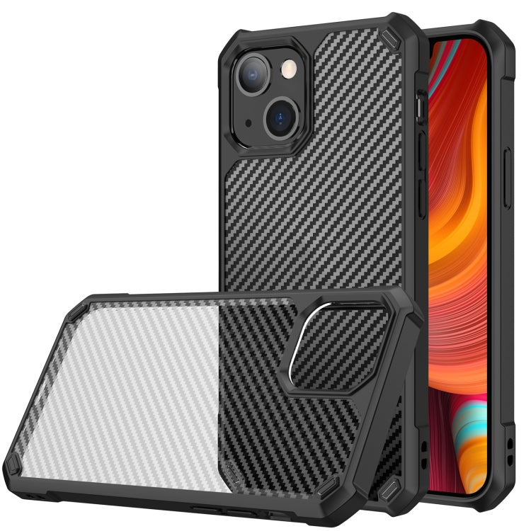 For iPhone 14 Plus Carbon Fiber Acrylic Shockproof Phone Case