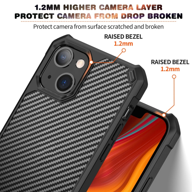 For iPhone 14 Plus Carbon Fiber Acrylic Shockproof Phone Case