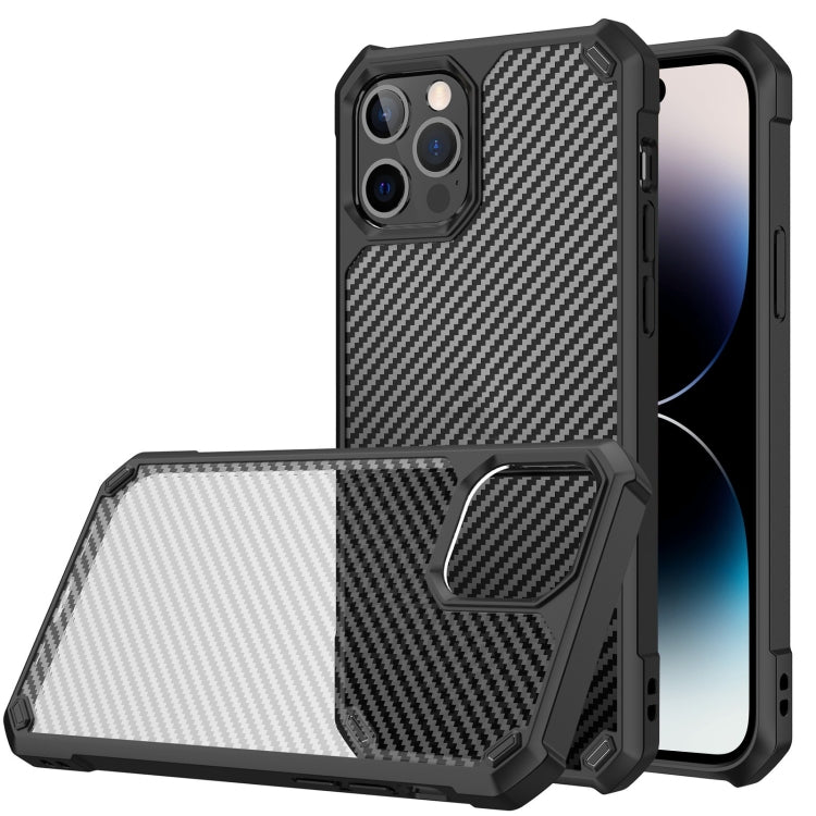 For iPhone 14 Pro Max Carbon Fiber Acrylic Shockproof Phone Case