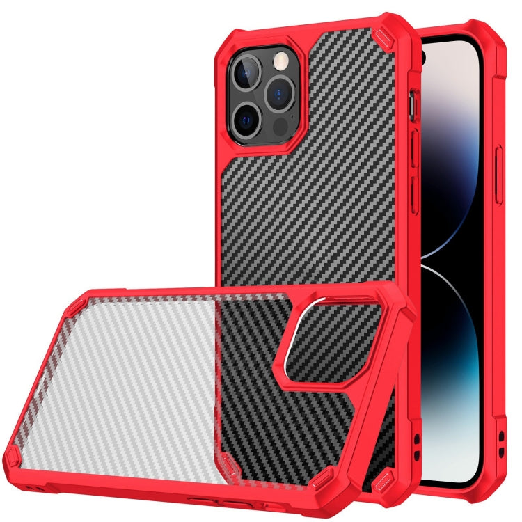 For iPhone 14 Pro Max Carbon Fiber Acrylic Shockproof Phone Case