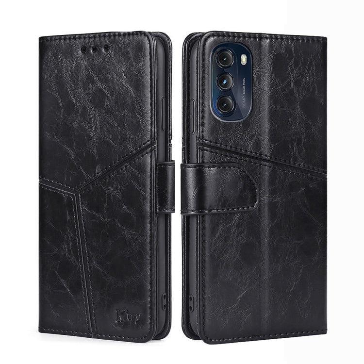 For Motorola Moto G 5G 2022 Geometric Stitching Horizontal Flip Leather Phone Case
