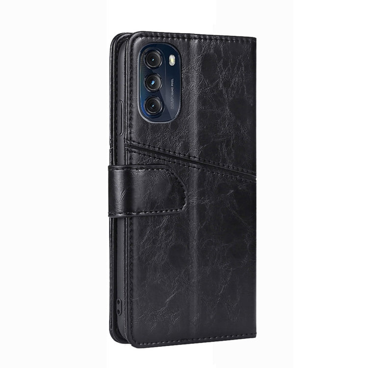 For Motorola Moto G 5G 2022 Geometric Stitching Horizontal Flip Leather Phone Case