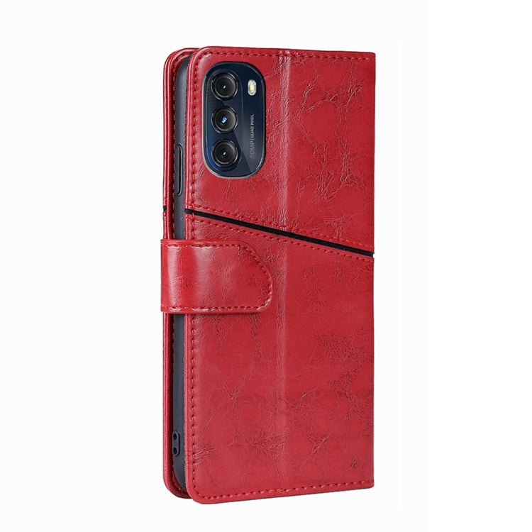 For Motorola Moto G 5G 2022 Geometric Stitching Horizontal Flip Leather Phone Case