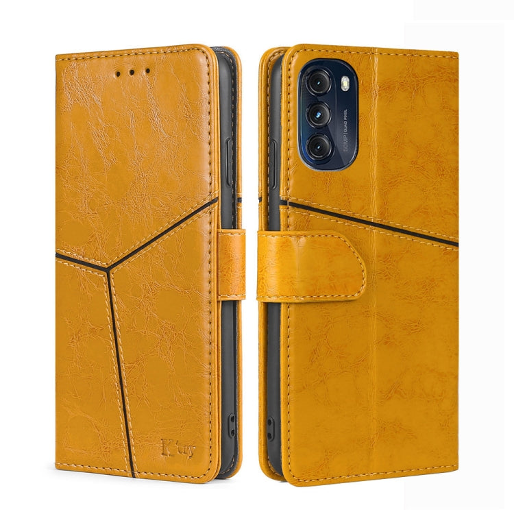 For Motorola Moto G 5G 2022 Geometric Stitching Horizontal Flip Leather Phone Case