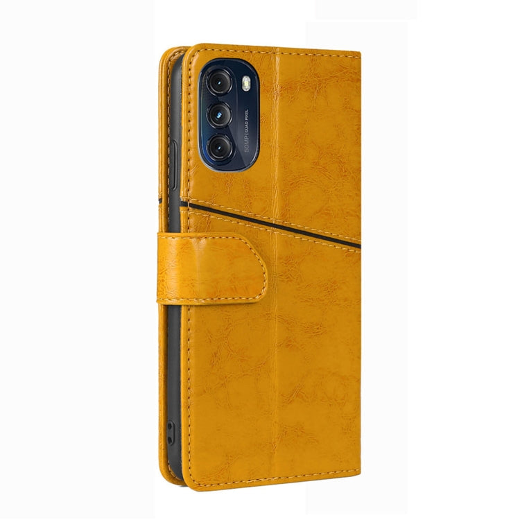 For Motorola Moto G 5G 2022 Geometric Stitching Horizontal Flip Leather Phone Case