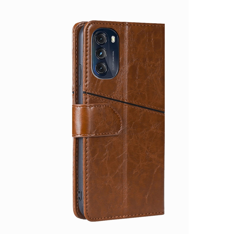 For Motorola Moto G 5G 2022 Geometric Stitching Horizontal Flip Leather Phone Case