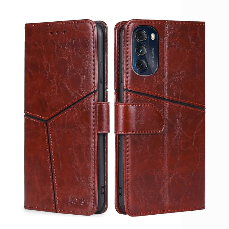 For Motorola Moto G 5G 2022 Geometric Stitching Horizontal Flip Leather Phone Case