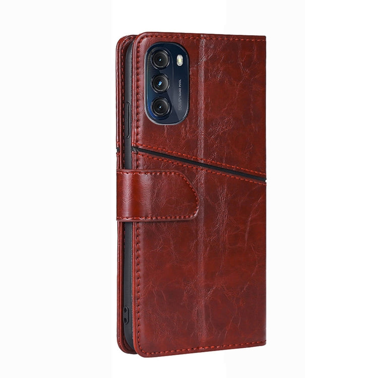 For Motorola Moto G 5G 2022 Geometric Stitching Horizontal Flip Leather Phone Case