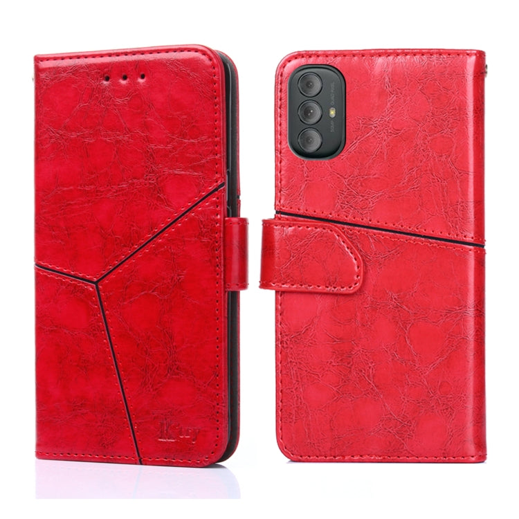 For Motorola Moto G Power 2022 Geometric Stitching Horizontal Flip Leather Phone Case