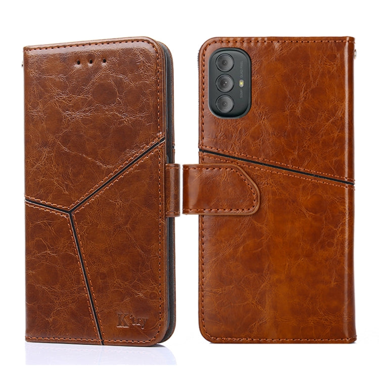 For Motorola Moto G Power 2022 Geometric Stitching Horizontal Flip Leather Phone Case