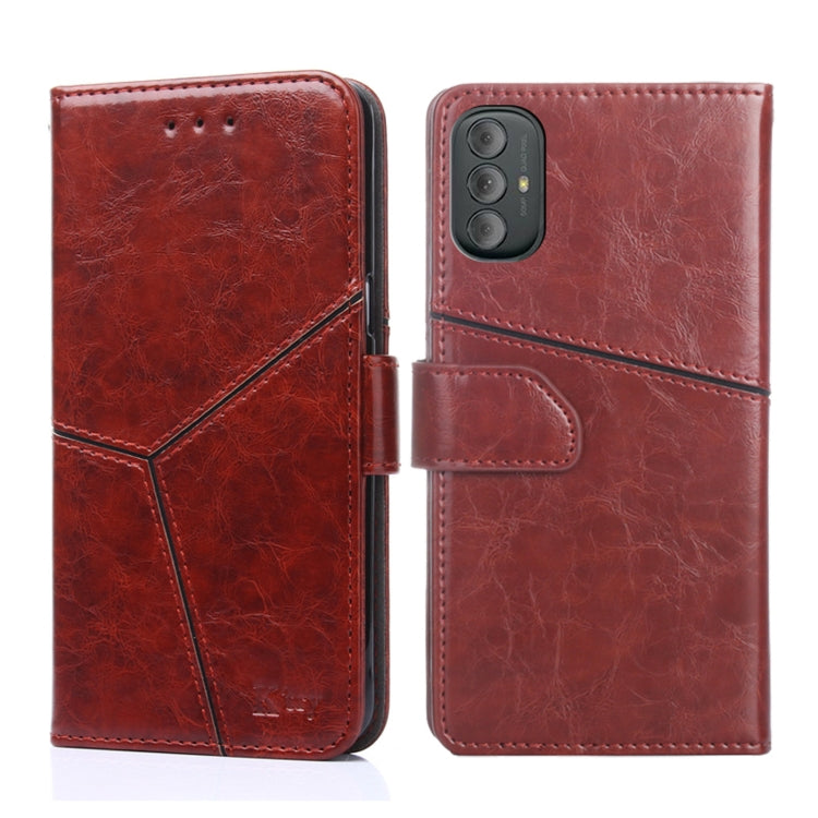 For Motorola Moto G Power 2022 Geometric Stitching Horizontal Flip Leather Phone Case