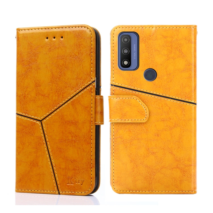 For Motorola Moto G Pure Geometric Stitching Horizontal Flip Leather Phone Case