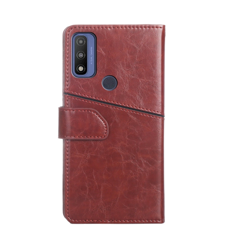 For Motorola Moto G Pure Geometric Stitching Horizontal Flip Leather Phone Case