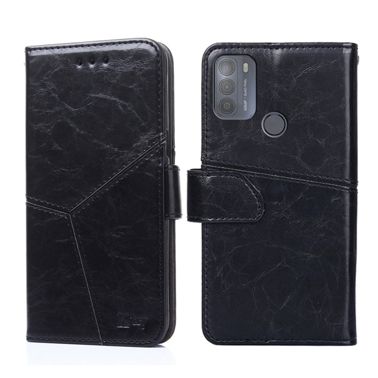 For Motorola Moto G50 Geometric Stitching Horizontal Flip Leather Phone Case