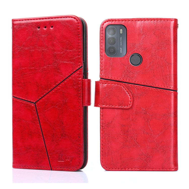 For Motorola Moto G50 Geometric Stitching Horizontal Flip Leather Phone Case