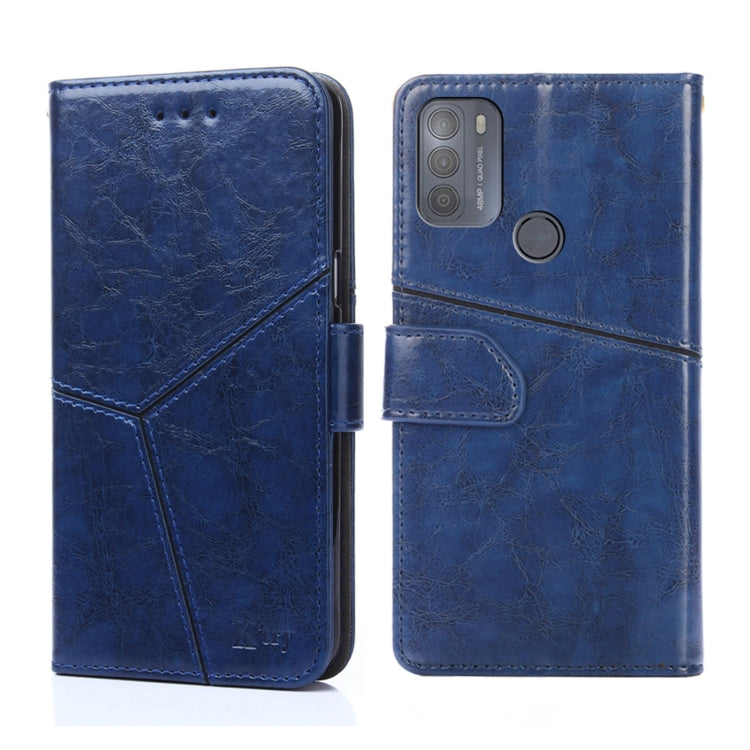 For Motorola Moto G50 Geometric Stitching Horizontal Flip Leather Phone Case